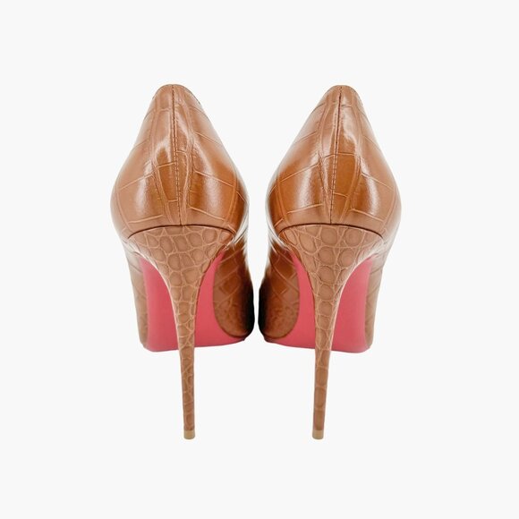 Christian Louboutin Kate 100 Pumps EU 40 US 10 Brown Alligator Croc High Heel - Picture 6 of 9